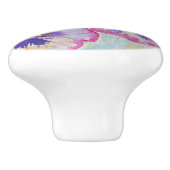 パーフェクトピンクのパンジー水の色のドアノブ セラミックノブ (側面)