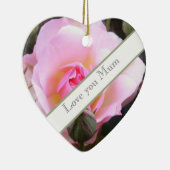 パーフェクトピンクの英語バラ セラミックオーナメント (右)