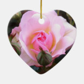 パーフェクトピンクの英語バラ セラミックオーナメント (裏面)