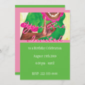 パーフェクトピンクアンドグリーン招待状 招待状 (正面/裏面)