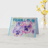 パーフェクトピンクパンジー水彩サンキューカード カード (黄色い花)