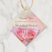 パーフェクトピンクローズ結婚式の引き出物ラベル フェイバータグ (正面)
