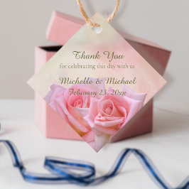 パーフェクトピンクローズ結婚式の引き出物ラベル フェイバータグ