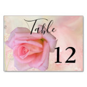 パーフェクトピンク結婚のバラのテーブルカード テーブルナンバー (正面)