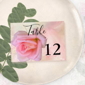 パーフェクトピンク結婚のバラのテーブルカード テーブルナンバー