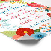 パーフェクトピースフローラデザインイザヤ26:3 KJV ポスター (角)