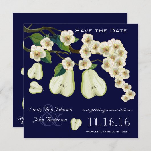 パーフェクトピーチ・ブルーミング・ブランチ・Save the Date 招待状 (正面/裏面)