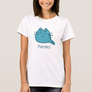 パーフェクトブルーにこにこ猫 Tシャツ