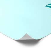 パーフェクトブルーグリーン抽象芸術キャットポスター ポスター (角)