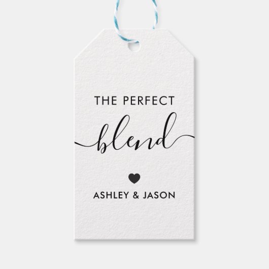 パーフェクトブレンドコーヒーギフトラベル、結婚クラフト ギフトタグ (正面)