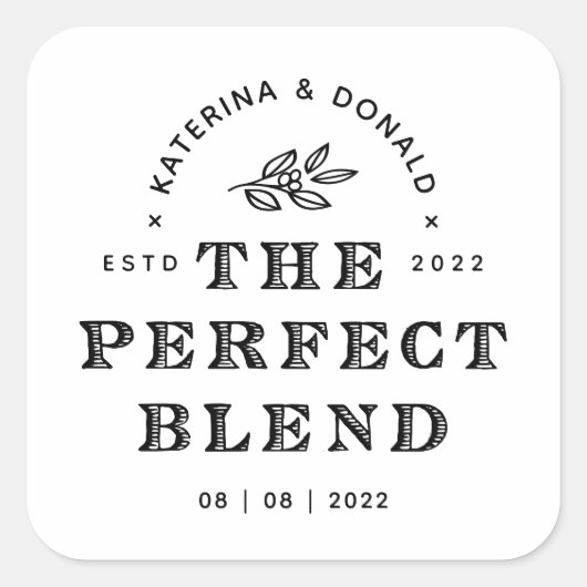 パーフェクトブレンド結婚のスクエアステッカー スクエアシール (正面)