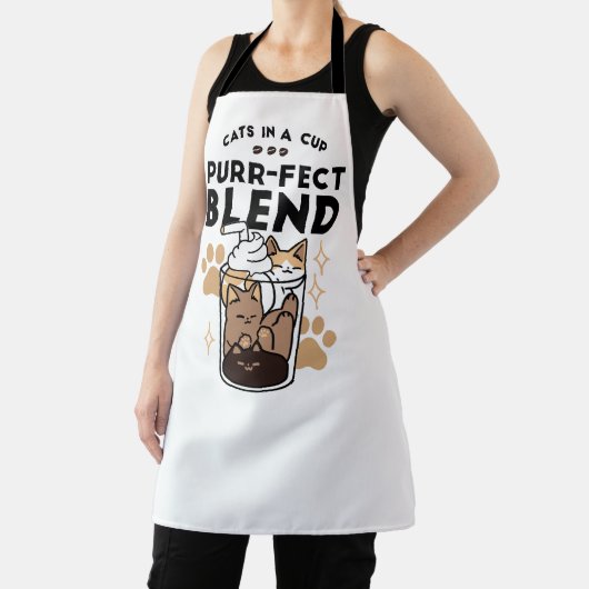 パーフェクトブレンド：ペット愛好家のための猫とコーヒーアート エプロン (インサイチュ)
