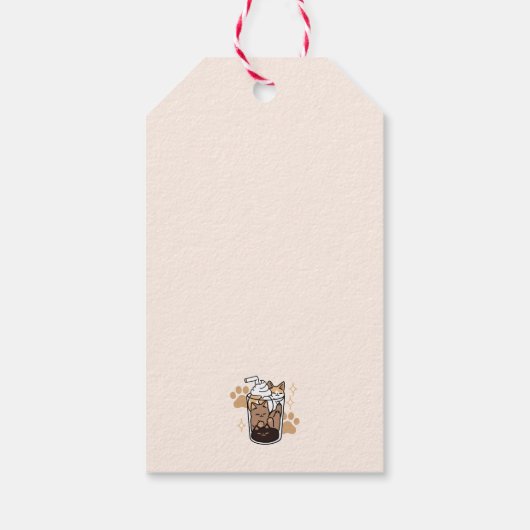 パーフェクトブレンド:ペット愛好家のための猫とコーヒーアート ギフトタグ (裏面)