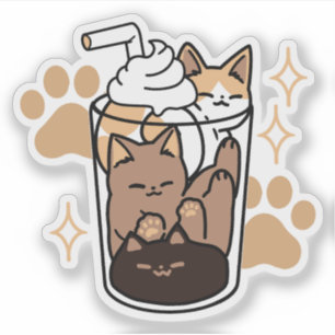 パーフェクトブレンド:ペット愛好家のための猫とコーヒーアート シール