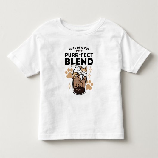 パーフェクトブレンド:ペット愛好家のための猫とコーヒーアート トドラーTシャツ (正面)