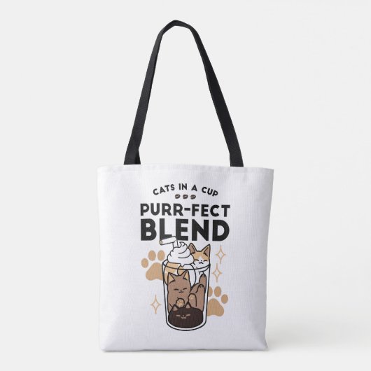 パーフェクトブレンド:ペット愛好家のための猫とコーヒーアート トートバッグ (裏面)