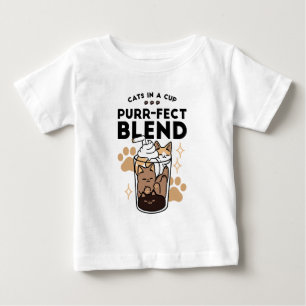 パーフェクトブレンド:ペット愛好家のための猫とコーヒーアート ベビーTシャツ