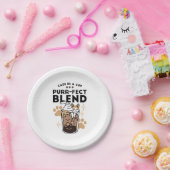 パーフェクトブレンド:ペット愛好家のための猫とコーヒーアート ペーパープレート (パーティー)