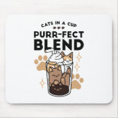 パーフェクトブレンド:ペット愛好家のための猫とコーヒーアート マウスパッド (正面)