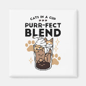 パーフェクトブレンド:ペット愛好家のための猫とコーヒーアート マグネット (正面)