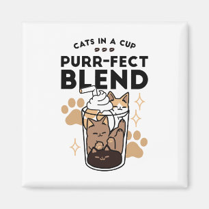 パーフェクトブレンド:ペット愛好家のための猫とコーヒーアート マグネット