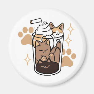 パーフェクトブレンド:ペット愛好家のための猫とコーヒーアート マグネット