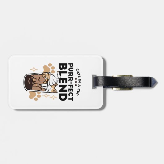 パーフェクトブレンド：ペット愛好家のための猫とコーヒーアート ラゲッジタグ (裏面横)