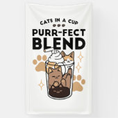 パーフェクトブレンド：ペット愛好家のための猫とコーヒーアート 横断幕 (縦)