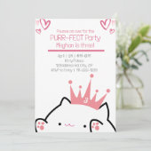 パーフェクトプリンセスピンクキャットガール誕生日 招待状 (スタンド正面)