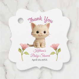 パーフェクトベビーガール子猫ベビーシャワー フェイバータグ