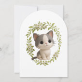 パーフェクトベビーガール子猫ベビーシャワー 招待状 (裏面)