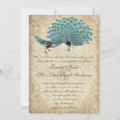 パーフェクトペアアクアエイジドダマスクピーコックエレガンス 招待状 (正面)