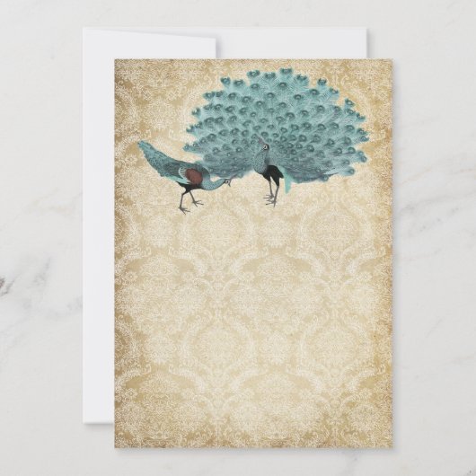 パーフェクトペアアクアエイジドダマスクピーコックエレガンス 招待状 (裏面)