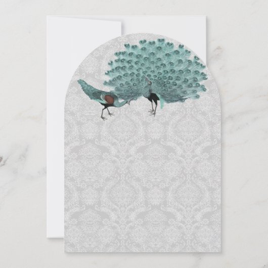 パーフェクトペアアクアグレーピーコックメタリックエレガンス 招待状 (裏面)