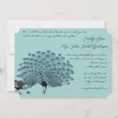パーフェクトペアアクアシルバーピーコックメタリックエレガンス 招待状 (正面)