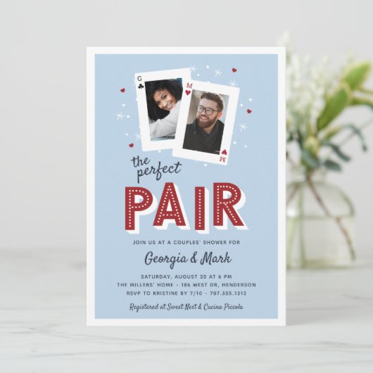 パーフェクトペアカジノテーマカップルシャワー 招待状 (スタンド正面)