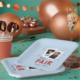 パーフェクトペアカジノテーマカップルフォト ペーパープレート