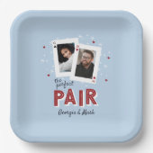パーフェクトペアカジノテーマカップルフォト ペーパープレート (正面)