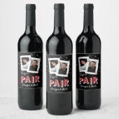 パーフェクトペアカジノテーマカップルフォト ワインラベル (ボトル)