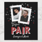 パーフェクトペアカジノテーマカップルフォト ワインラベル (シングルラベル)