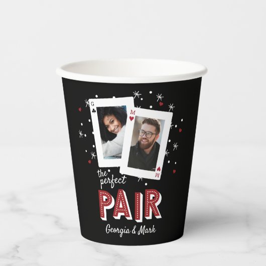 パーフェクトペアカジノテーマカップルフォト 紙コップ (正面)