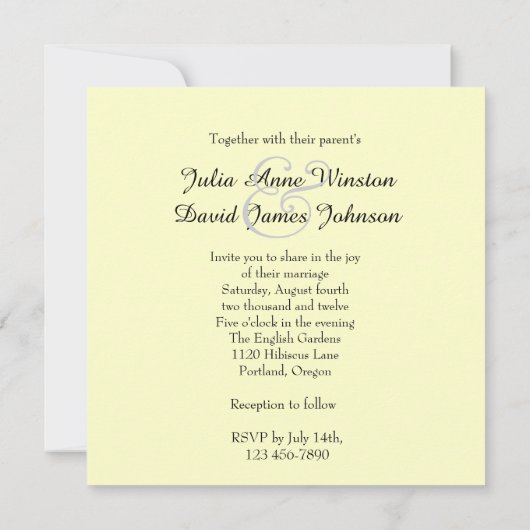 パーフェクトペアカスタムウェディング招待状 招待状 (裏面)