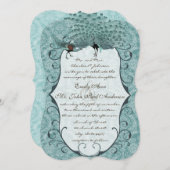 パーフェクトペアシーブルーダムクピーコックエレガンス 招待状 (正面/裏面)