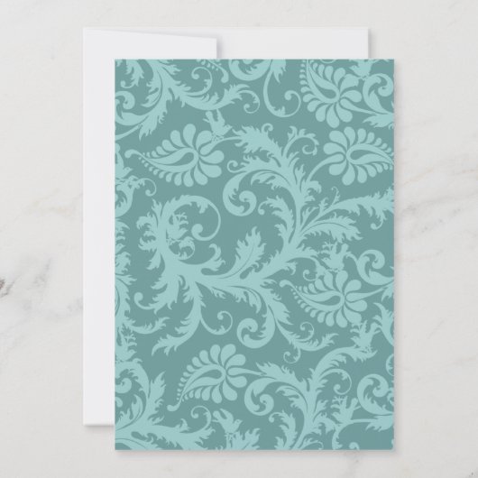 パーフェクトペアシーブルーダムクピーコックエレガンス 招待状 (裏面)