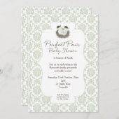 パーフェクトペアツインベビーシャワー招待状 招待状 (正面/裏面)