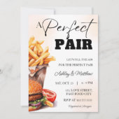 パーフェクトペアバーガー＆フライポテト カップル 混成シャワー 招待状 (正面)