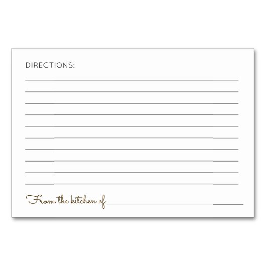 パーフェクトペアパーズブライダルシャワーレシピカード テーブルナンバー (裏面)