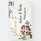 パーフェクトペアピザとビールの大きなバナー 横断幕 (縦)