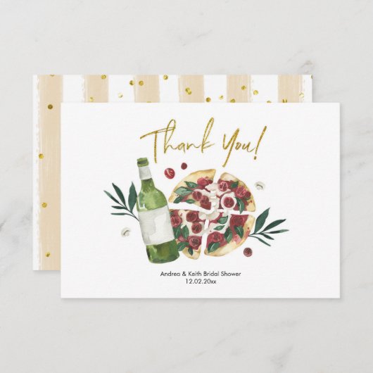 パーフェクトペアピザアンドビールサンキューカード サンキューカード (正面/裏面)