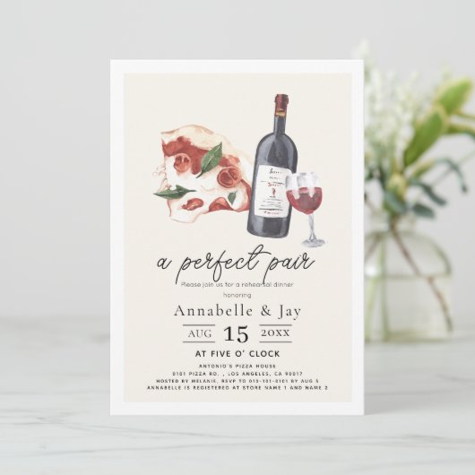 パーフェクトペアピザ&ワインリハーサルディナー 招待状 (スタンド正面)
